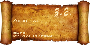 Zeman Éva névjegykártya